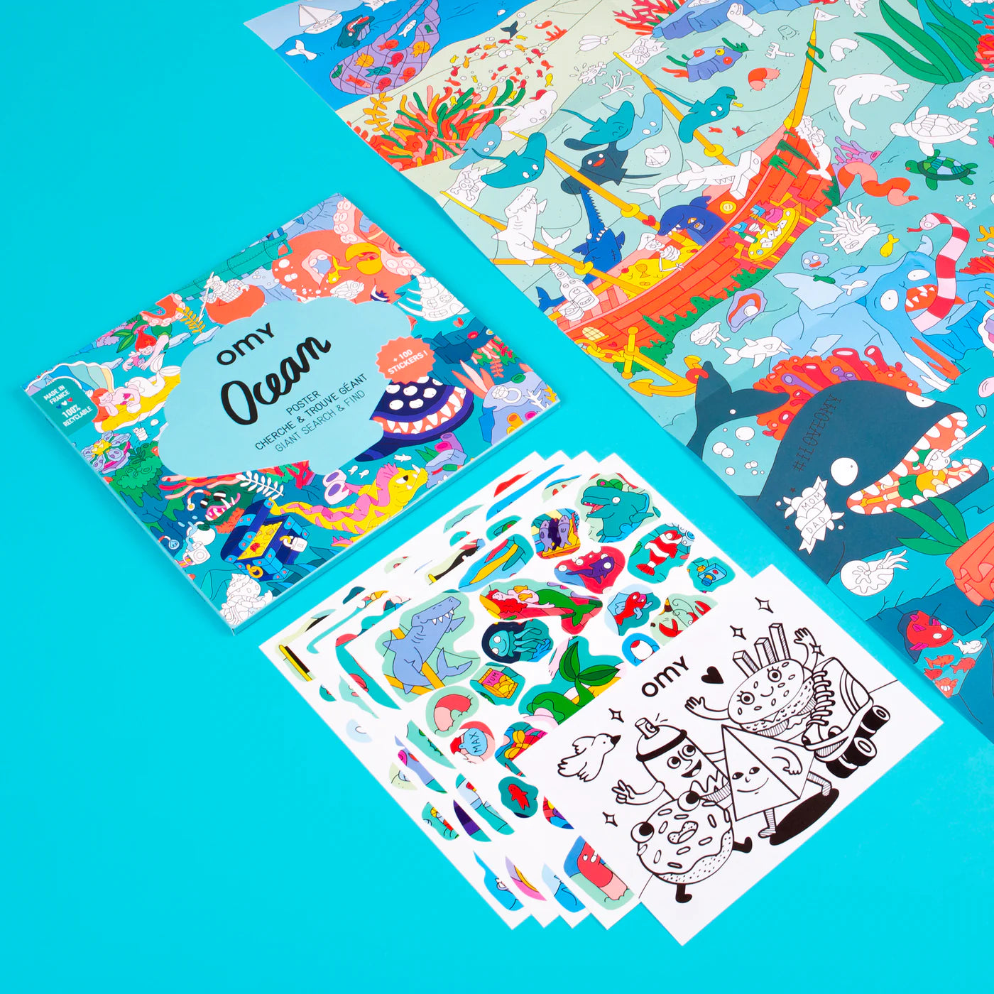 OMY Poster and Stickers - Ocean