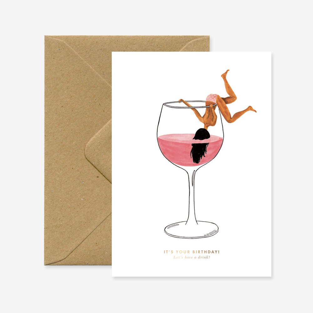 atws. Just one drink - Birthday Greeting card