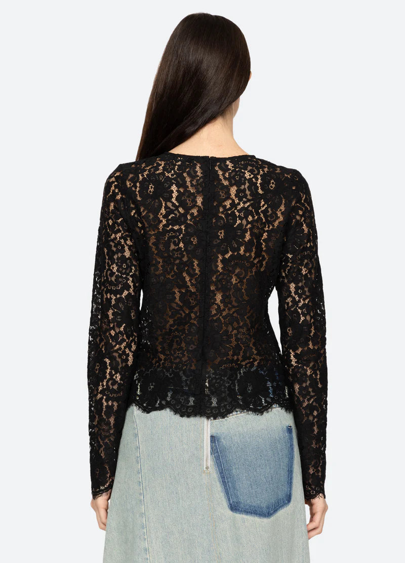 SEA NY Suzy Lace Longsleeve Top