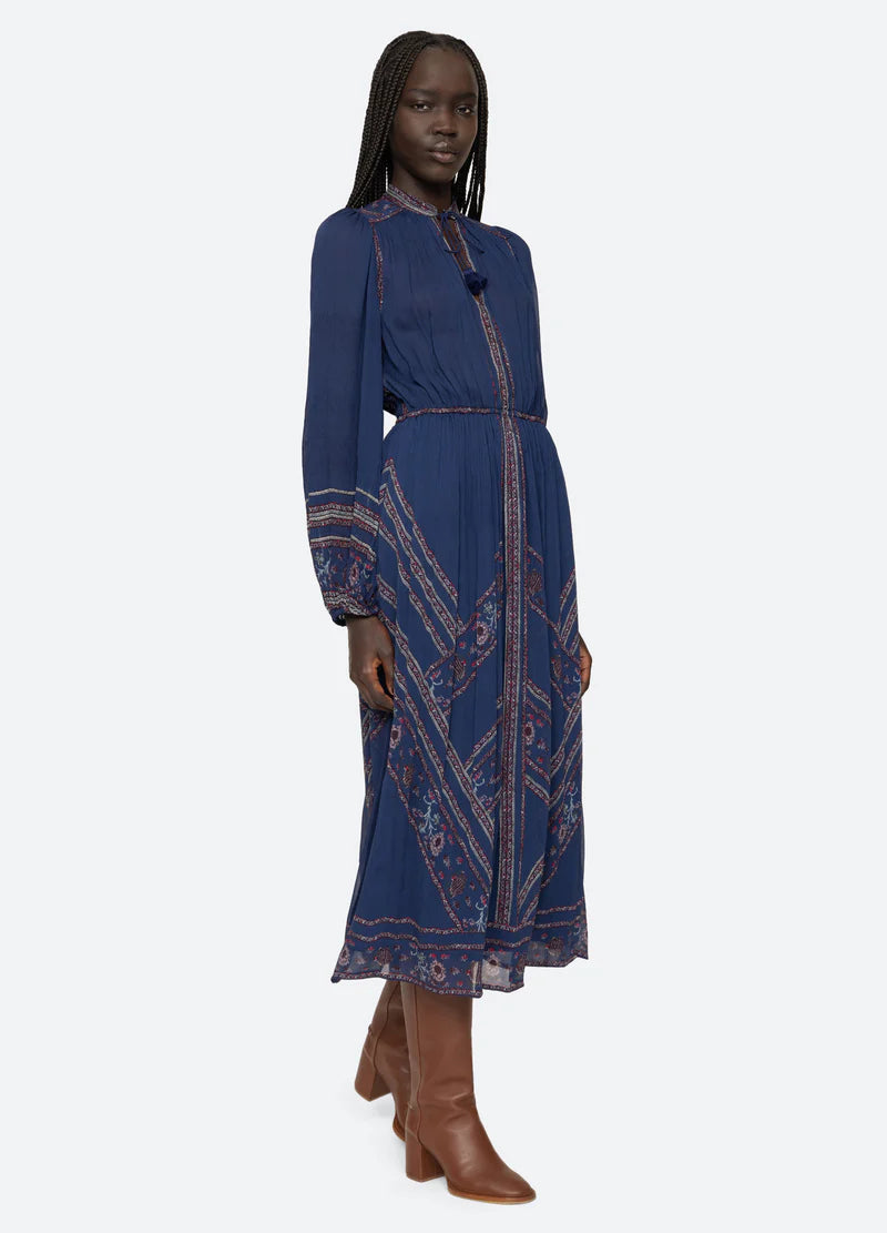 SEA NY Valeria Print Longsleeve Dress