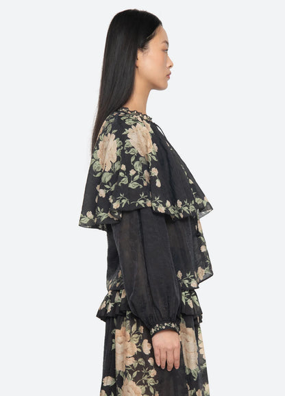 SEA NY Christina Cape Blouse