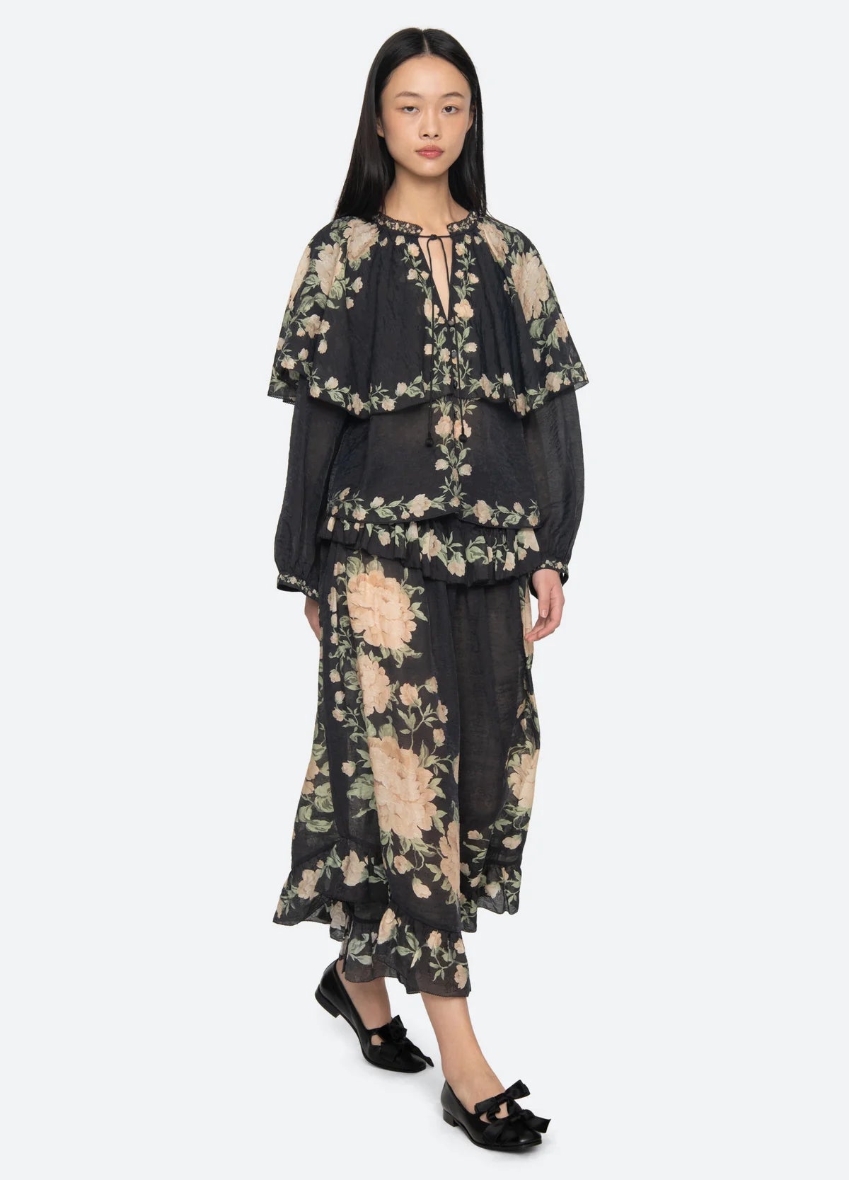 SEA NY Christina Cape Blouse