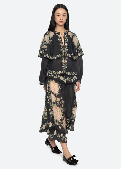 SEA NY Christina Cape Blouse