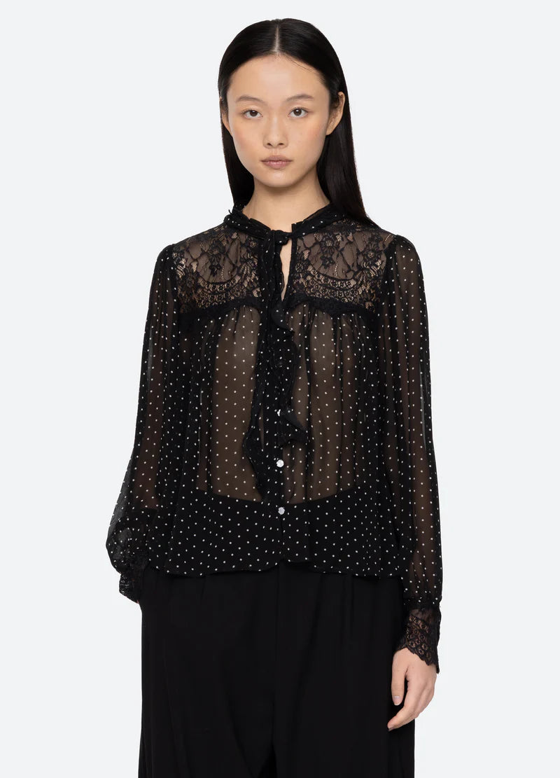 SEA NY Melody Polka Dot Blouse