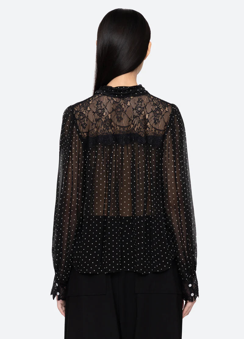 SEA NY Melody Polka Dot Blouse