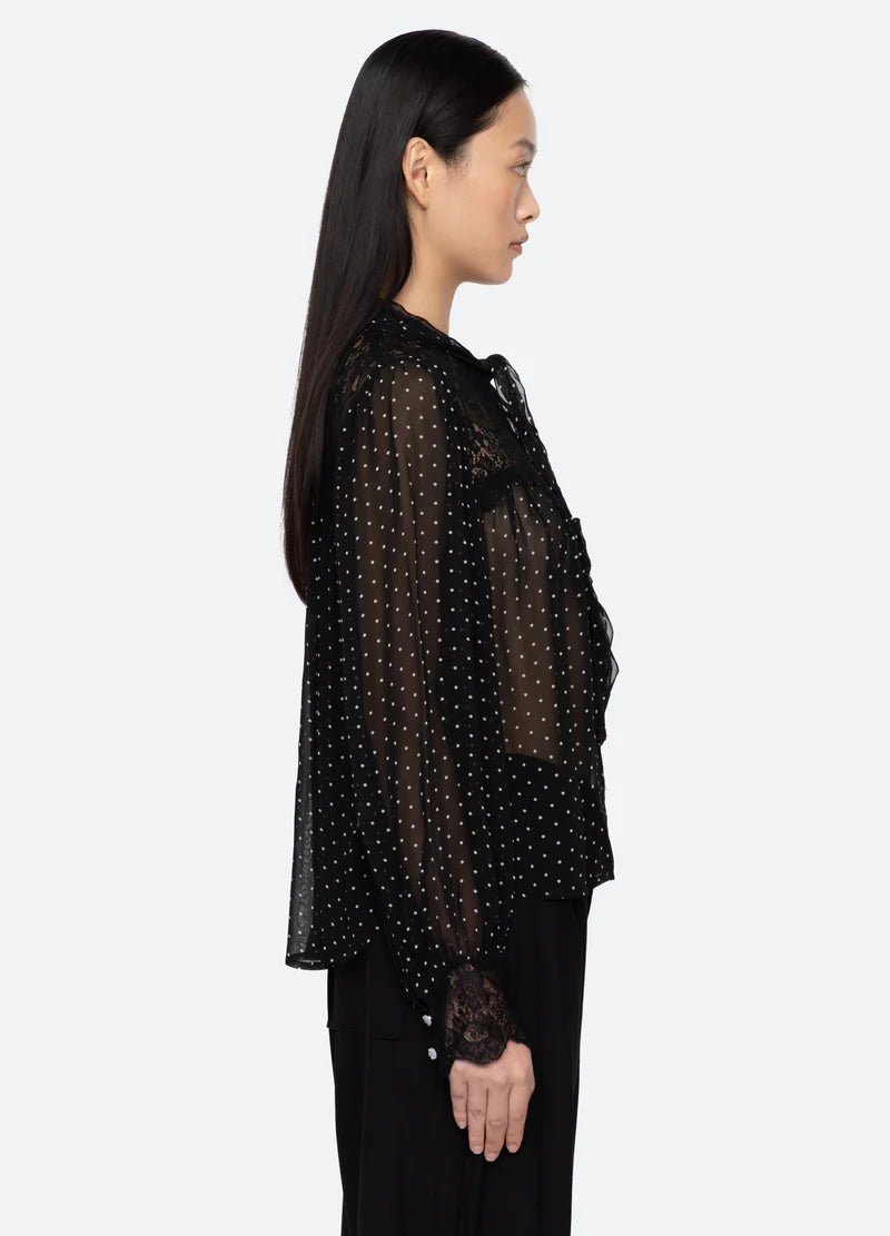 SEA NY Melody Polka Dot Blouse