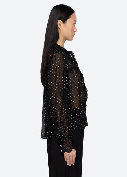 SEA NY Melody Polka Dot Blouse