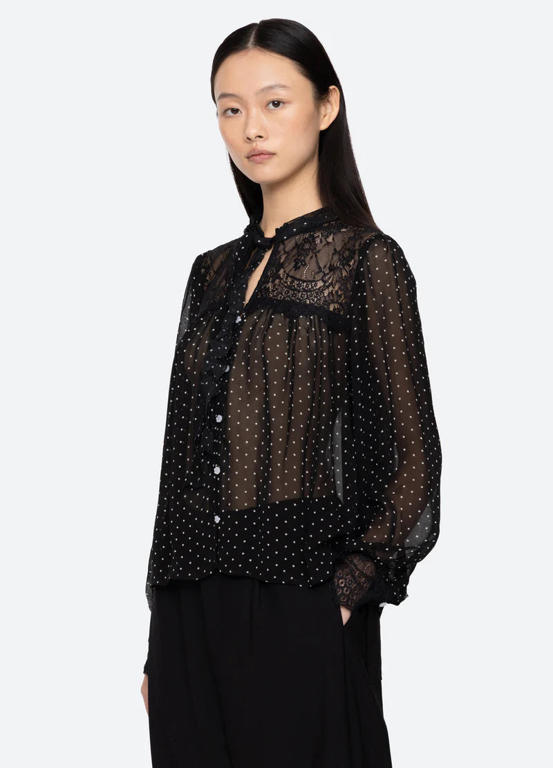 SEA NY Melody Polka Dot Blouse