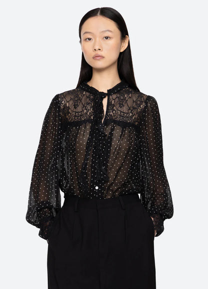 SEA NY Melody Polka Dot Blouse