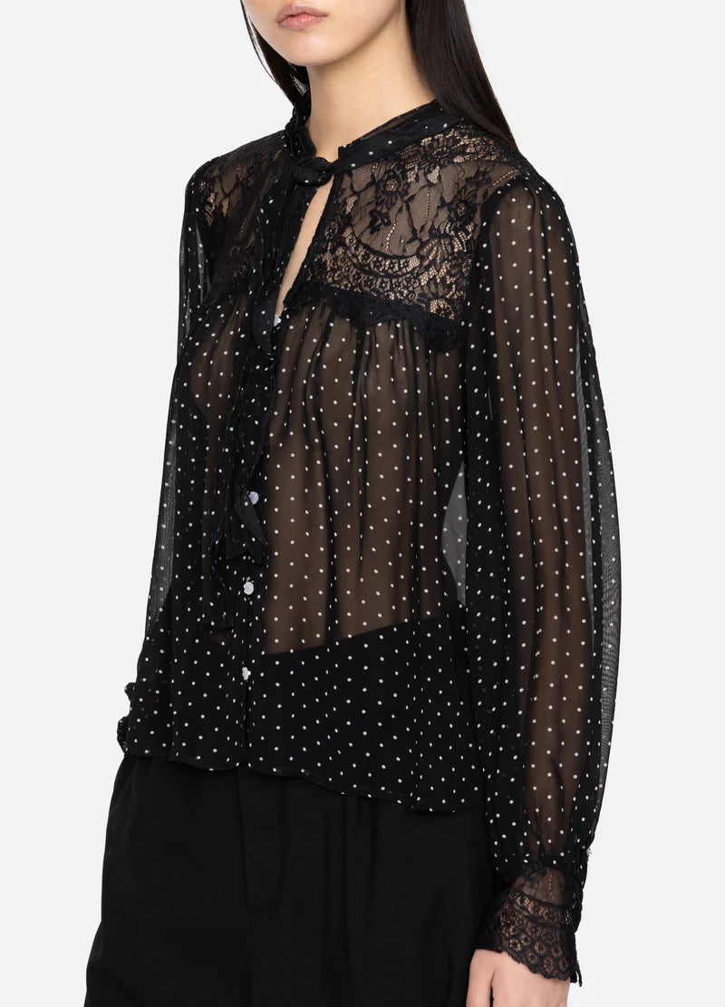 SEA NY Melody Polka Dot Blouse