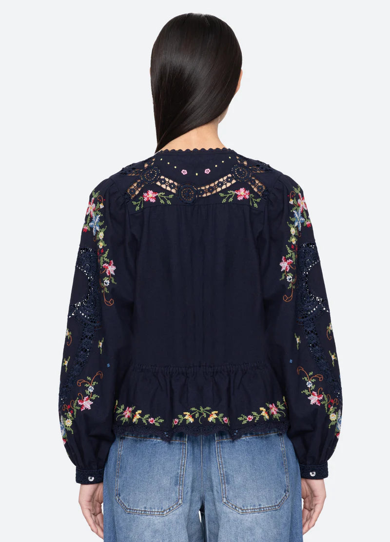 SEA NY Edwina Embroidery Top