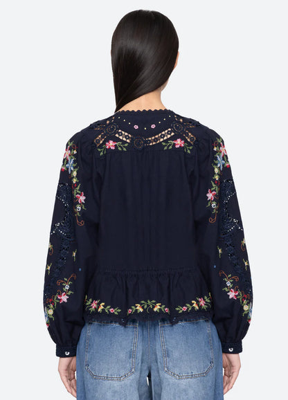 SEA NY Edwina Embroidery Top