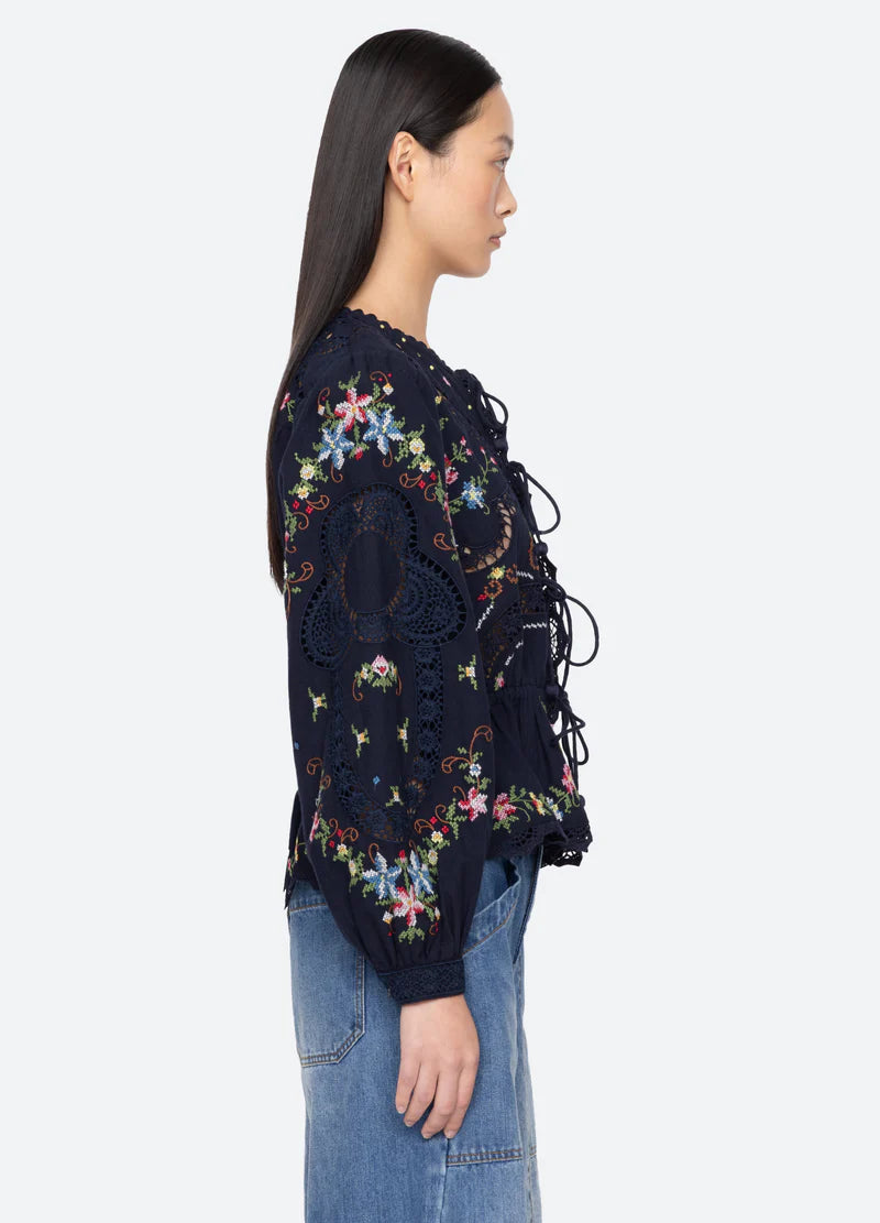 SEA NY Edwina Embroidery Top
