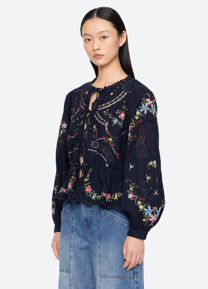 SEA NY Edwina Embroidery Top