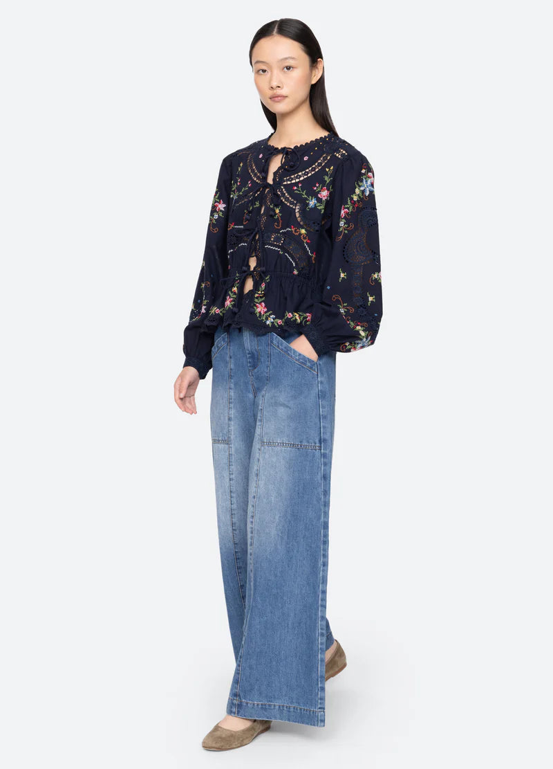 SEA NY Edwina Embroidery Top