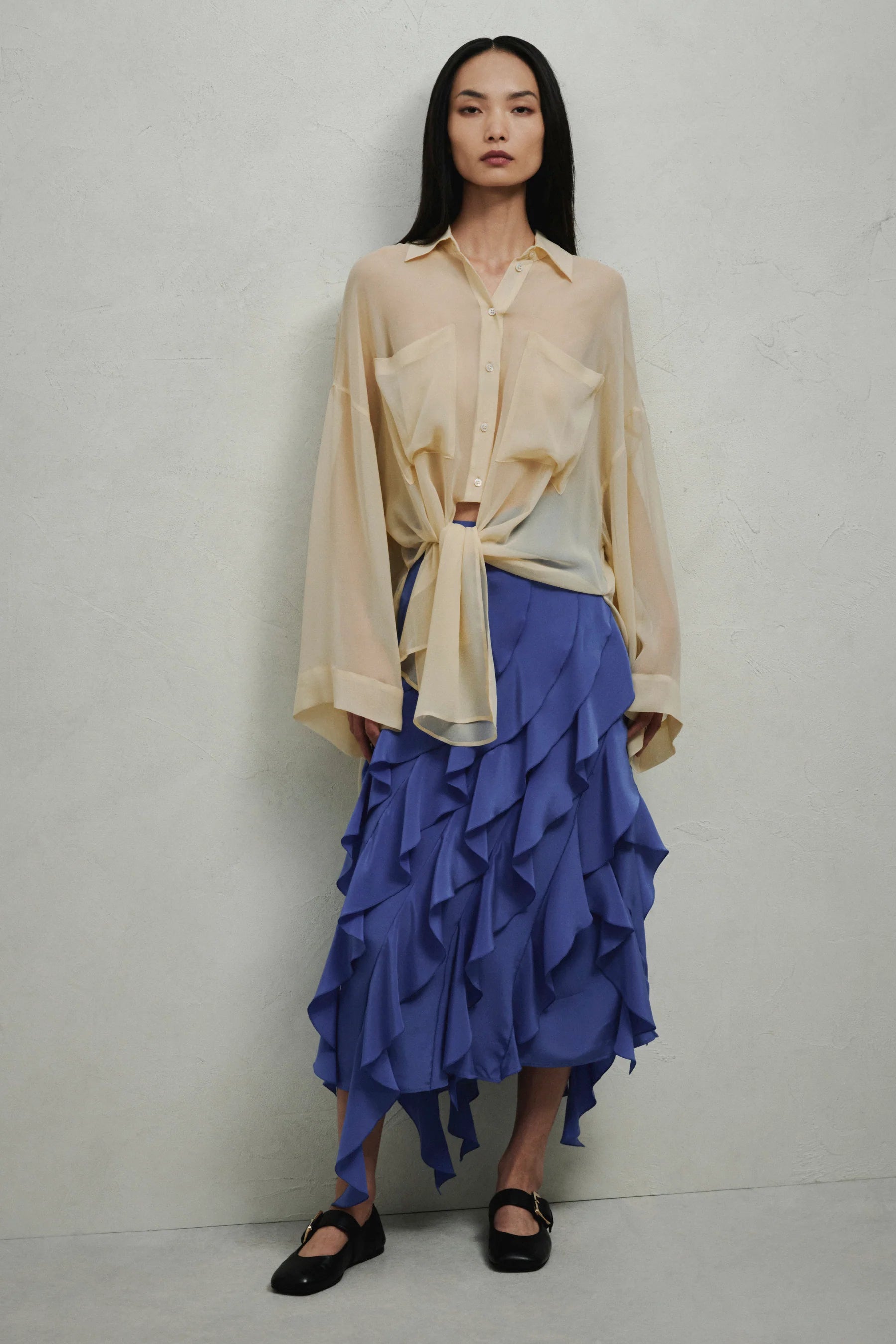 ERIKA CAVALLINI Talc Blouse