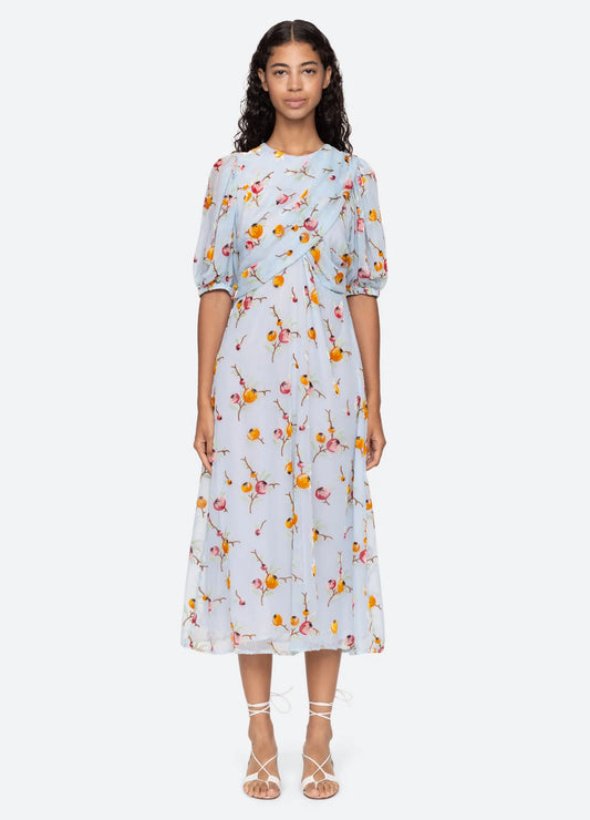 SEA NY Freya Print Puff Sleeve Dress