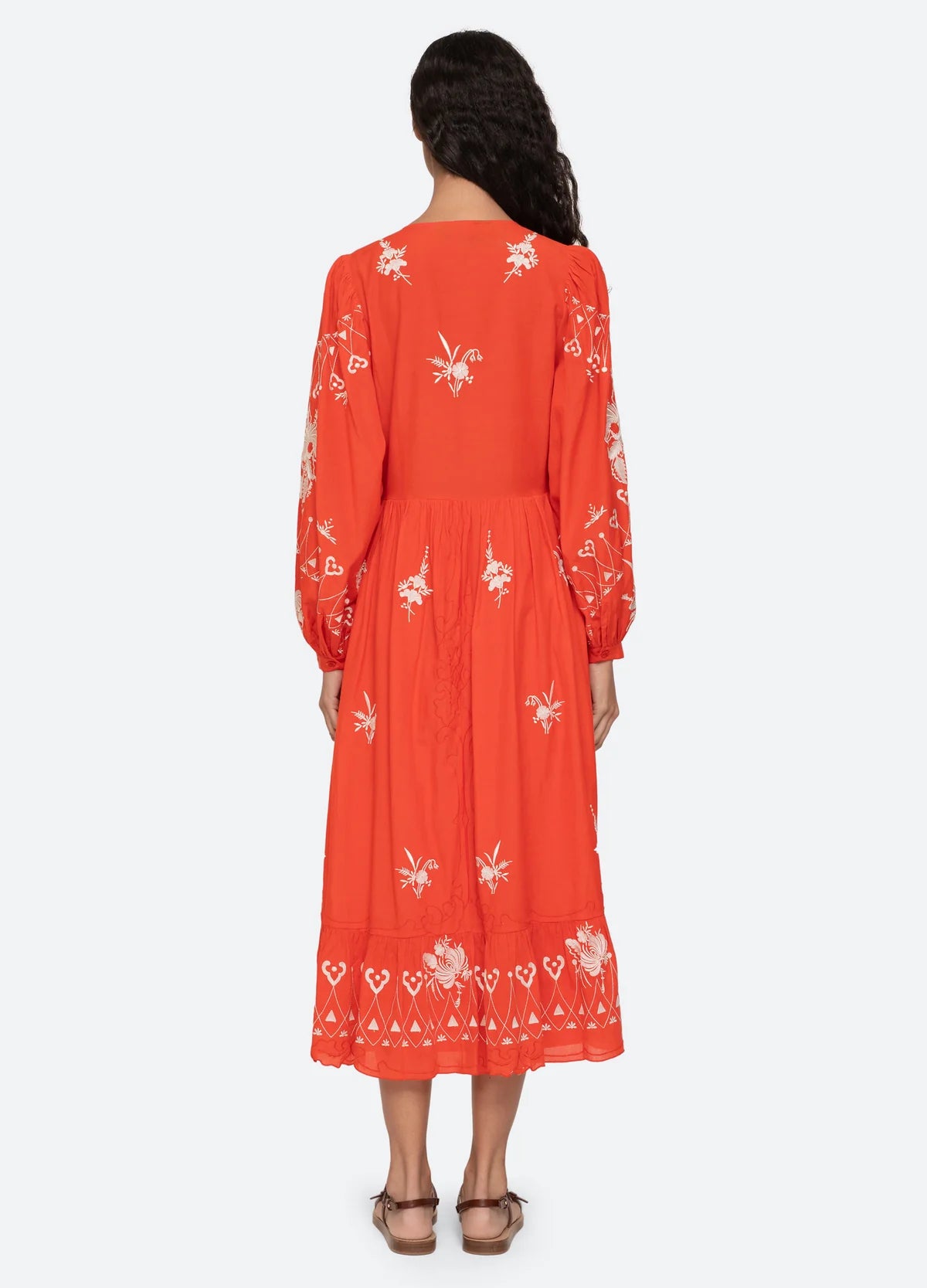 SEA NY Serafina Embroidery Midi Dress