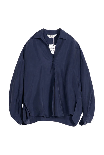 Emin + Paul Curved Hem Blouse