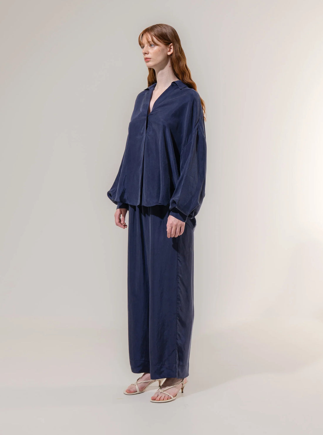 Emin + Paul Curved Hem Blouse
