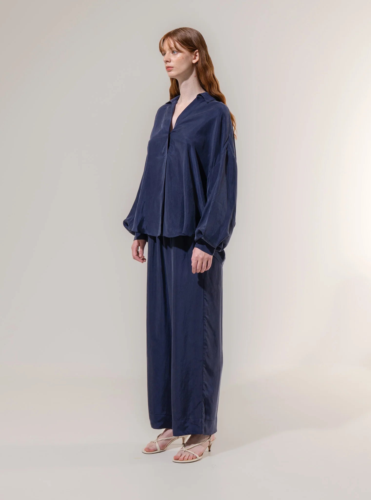 Emin + Paul Curved Hem Blouse