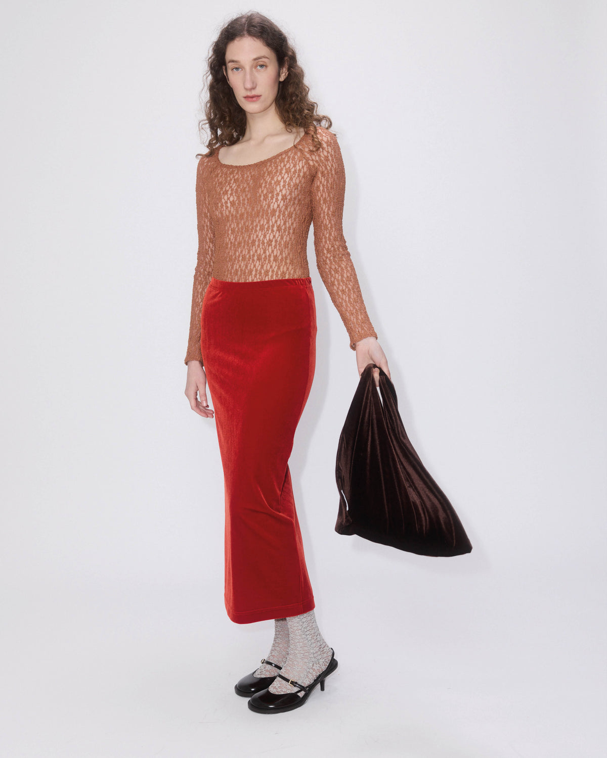 Simone Wild Velvet Long Skirt