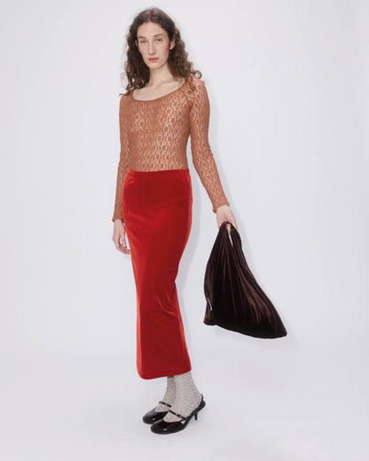 Simone Wild Velvet Long Skirt