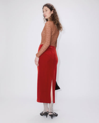 Simone Wild Velvet Long Skirt