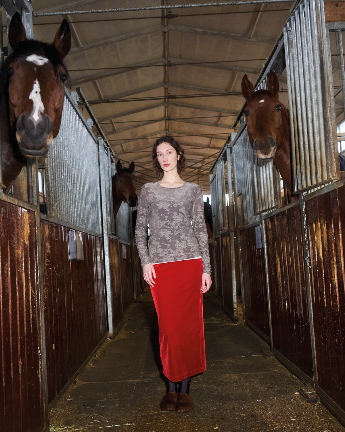 Simone Wild Velvet Long Skirt