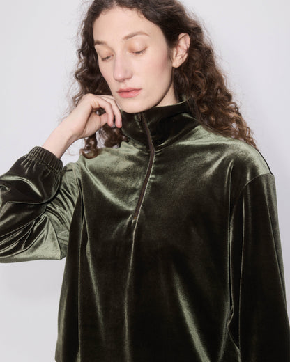 Simone Wild Velvet Zip Sweatshirt