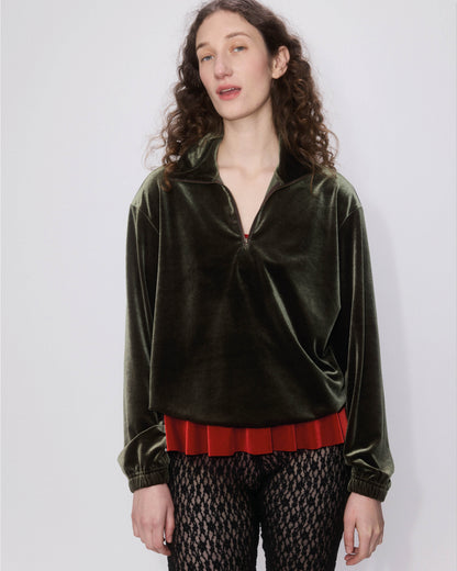 Simone Wild Velvet Zip Sweatshirt