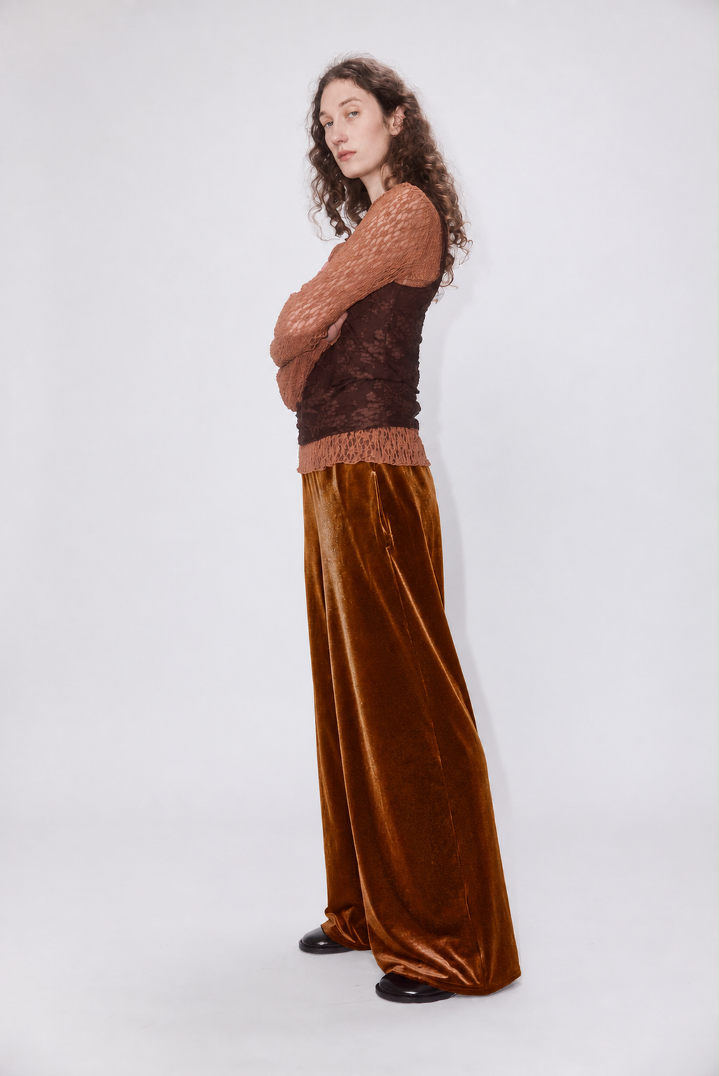 Simone Wild Velvet Pocket Pants gold