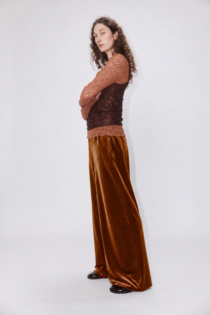 Simone Wild Velvet Pocket Pants gold