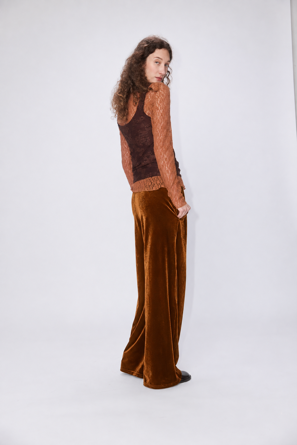 Simone Wild Velvet Pocket Pants gold