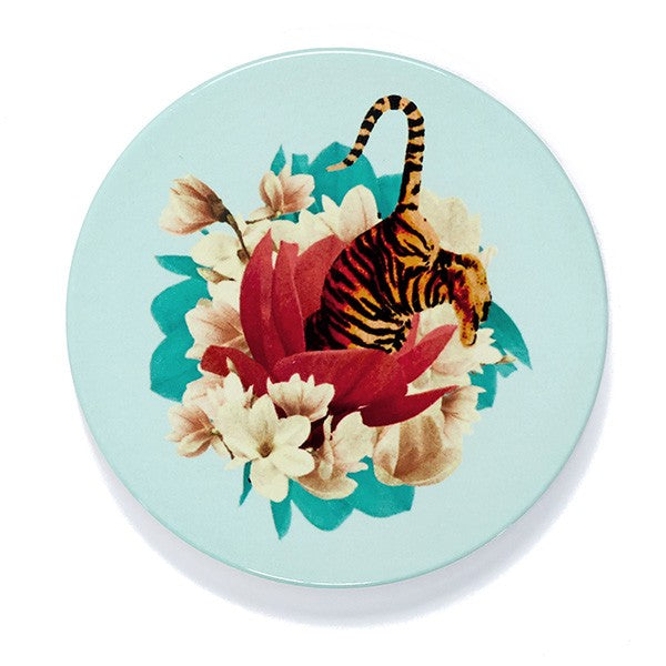 Gangzai Ceramic Coaster Set Tiger Flower