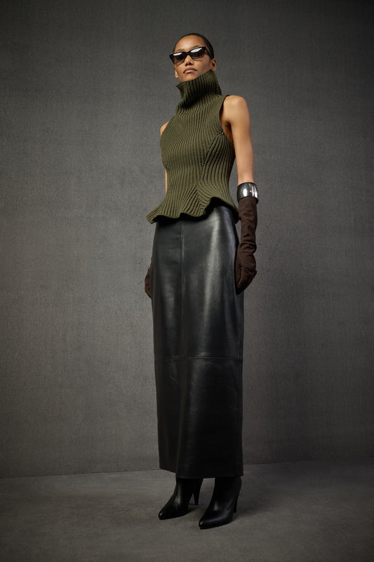 Liviana Conti Leather Skirt L5WX52
