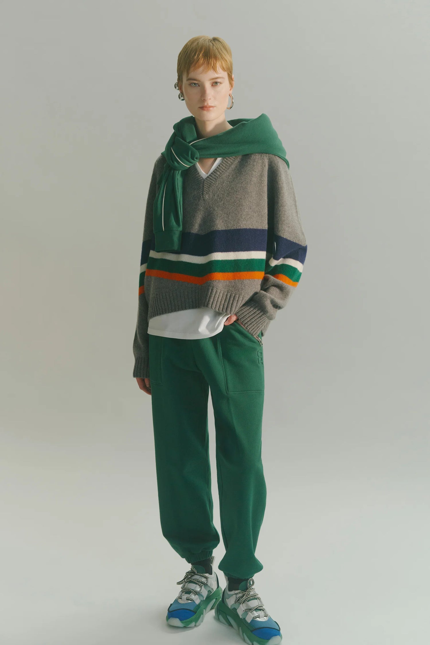 Circus Hotel Striped Knit Sweater