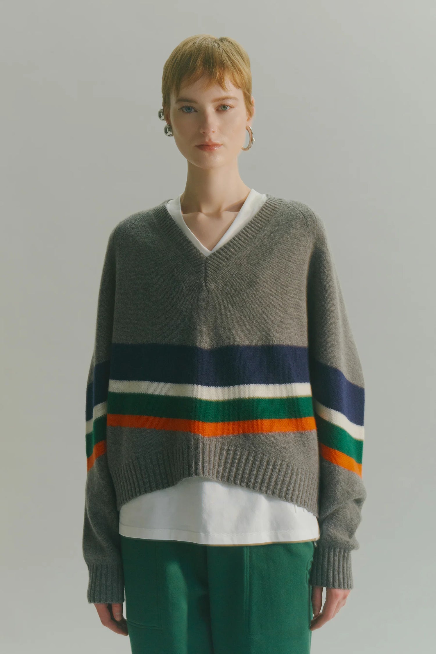 Circus Hotel Striped Knit Sweater