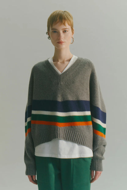 Circus Hotel Striped Knit Sweater