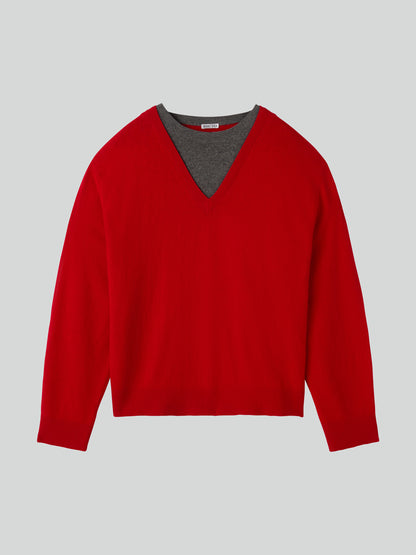 RECTO Contrast Layered Sweater