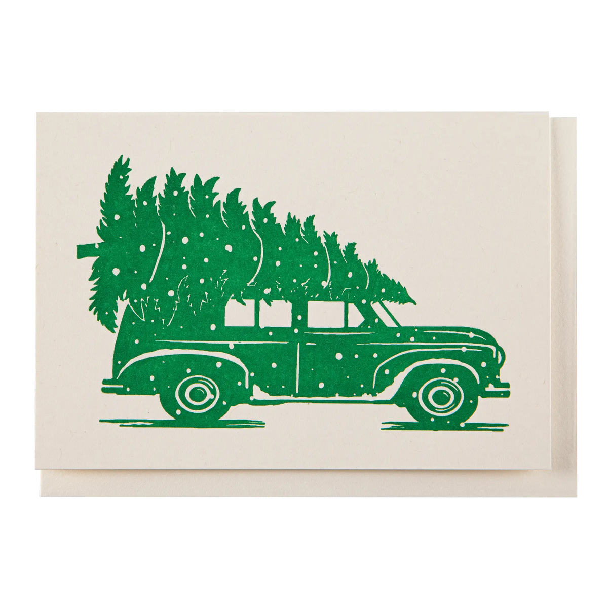 Archivist Driving Home for Christmas Card