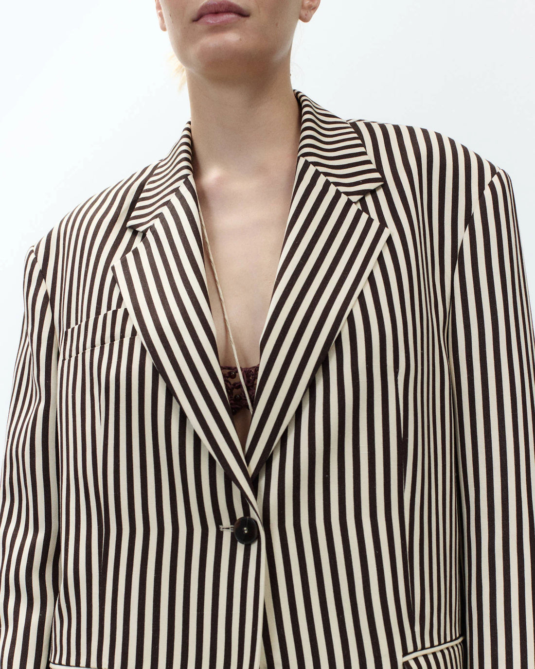 Alysi Single-Breasted Striped Blazer