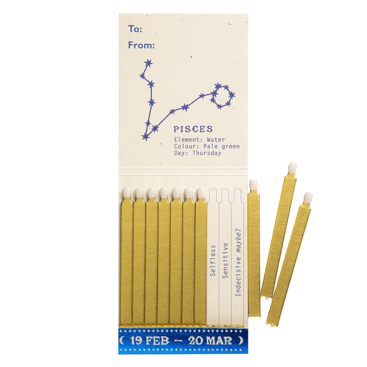 Archivist Pisces Zodiac Matchbook