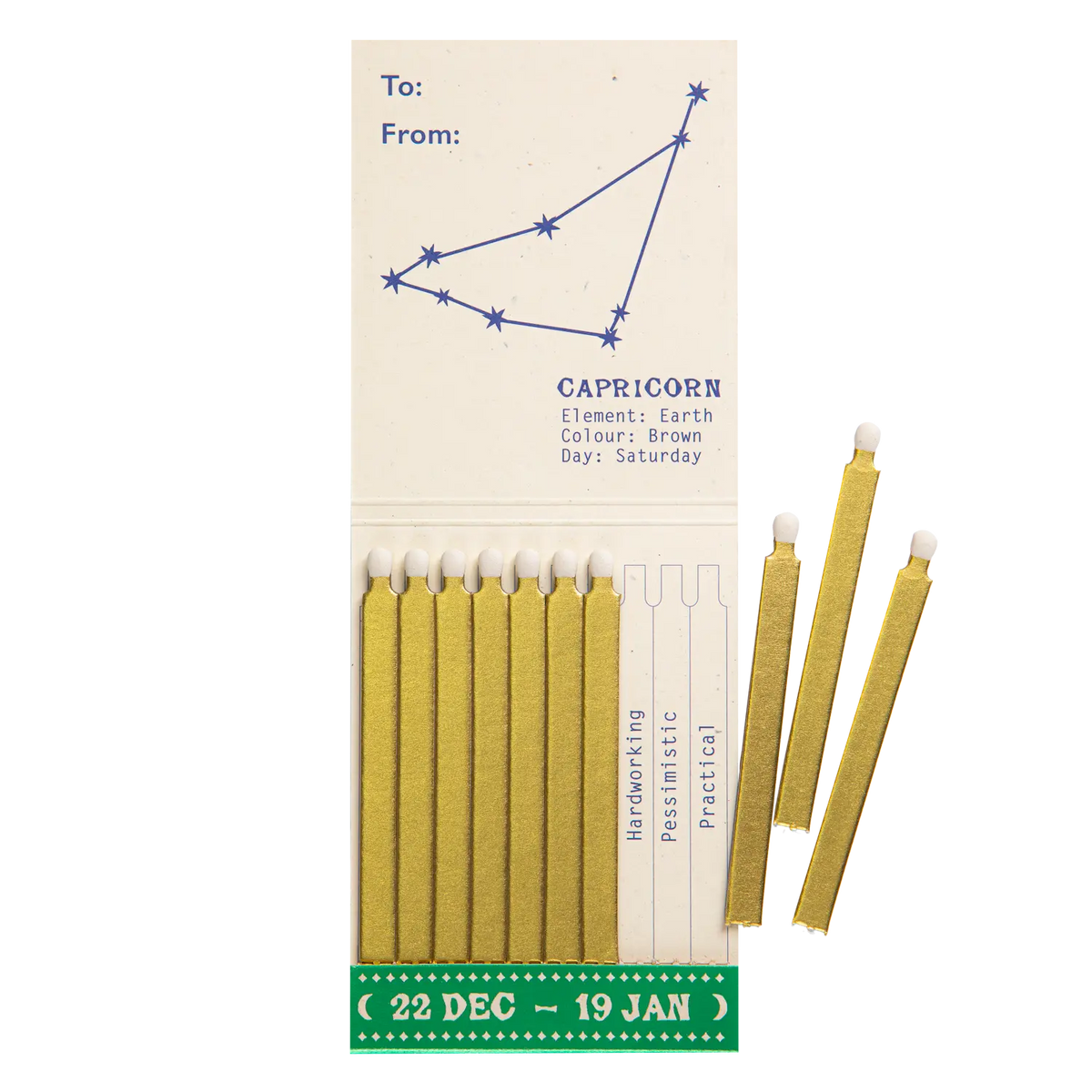 Archivist Capricorn Zodiac Matchbook