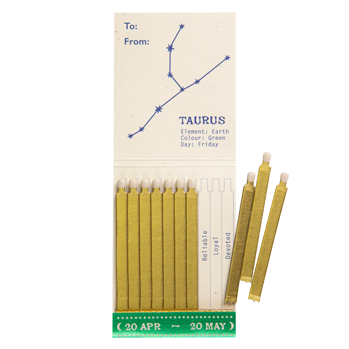 Archivist Taurus Zodiac Matchbook