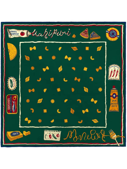 Manipuri Ravioli scarf 88x88 Green
