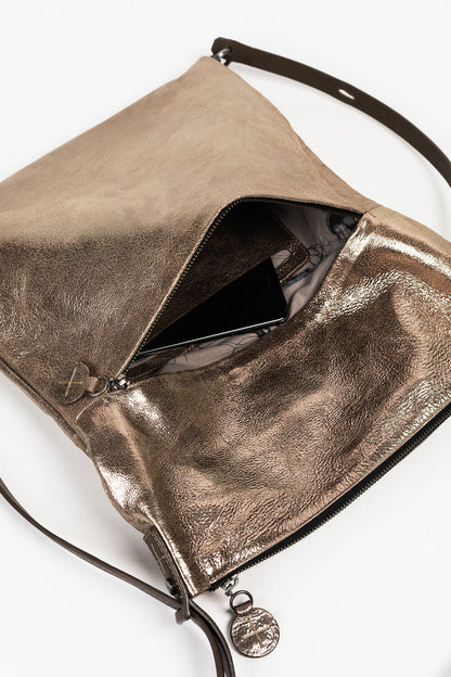 INA KENT Sher Bag- Crackled Anthra