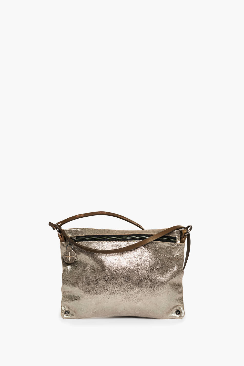 INA KENT Moonlit Bag - crackled anthra