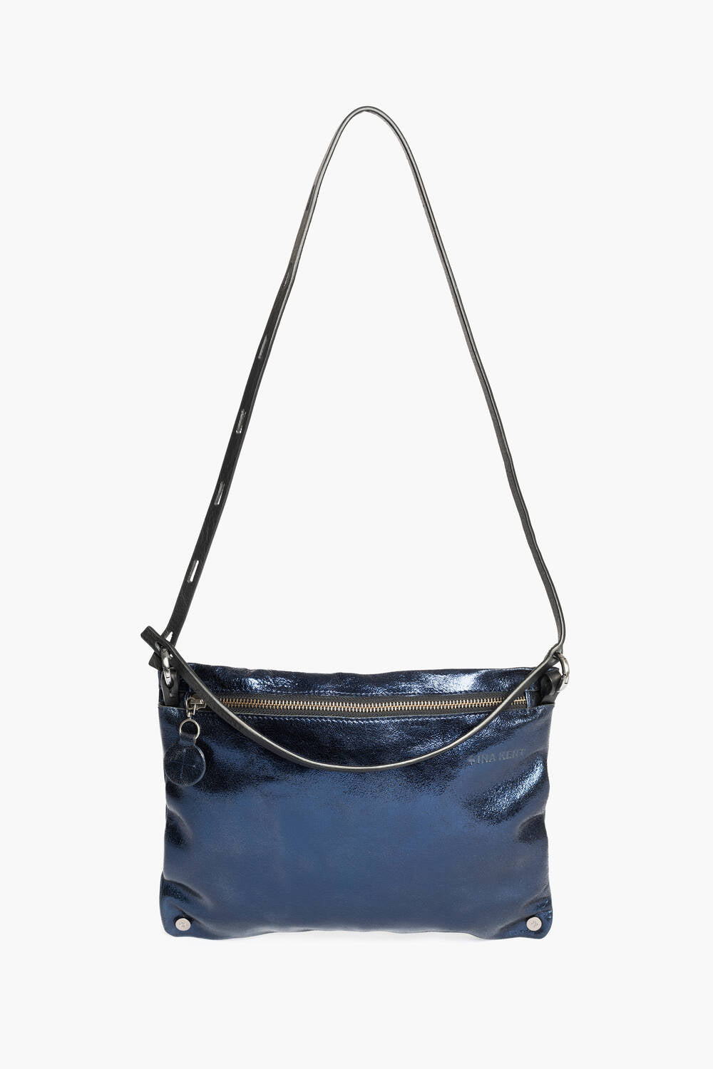 INA KENT Moonlit Bag - crackled navy