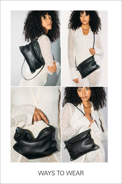 INA KENT Moonlit Bag - crackled navy